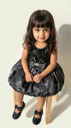 Classic Glam Bow Party Dress – Black