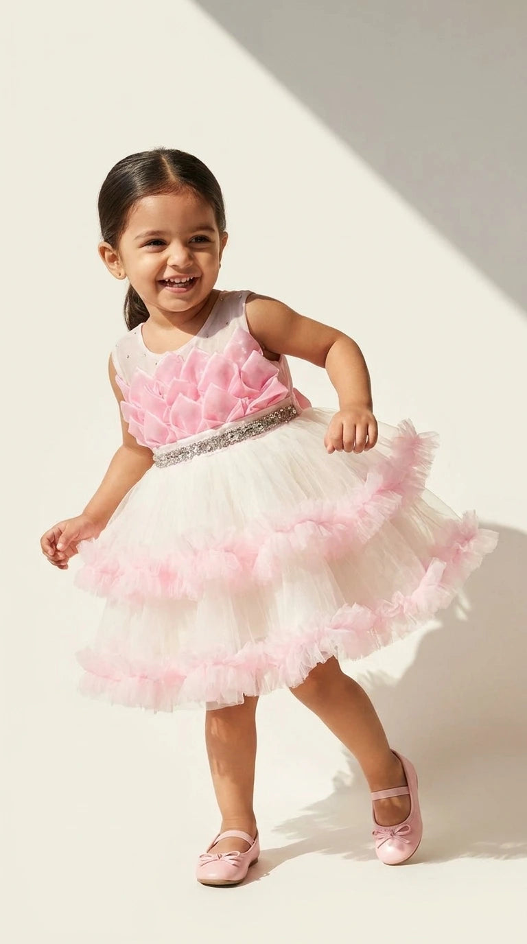 Blush Ruffle Party Dress
