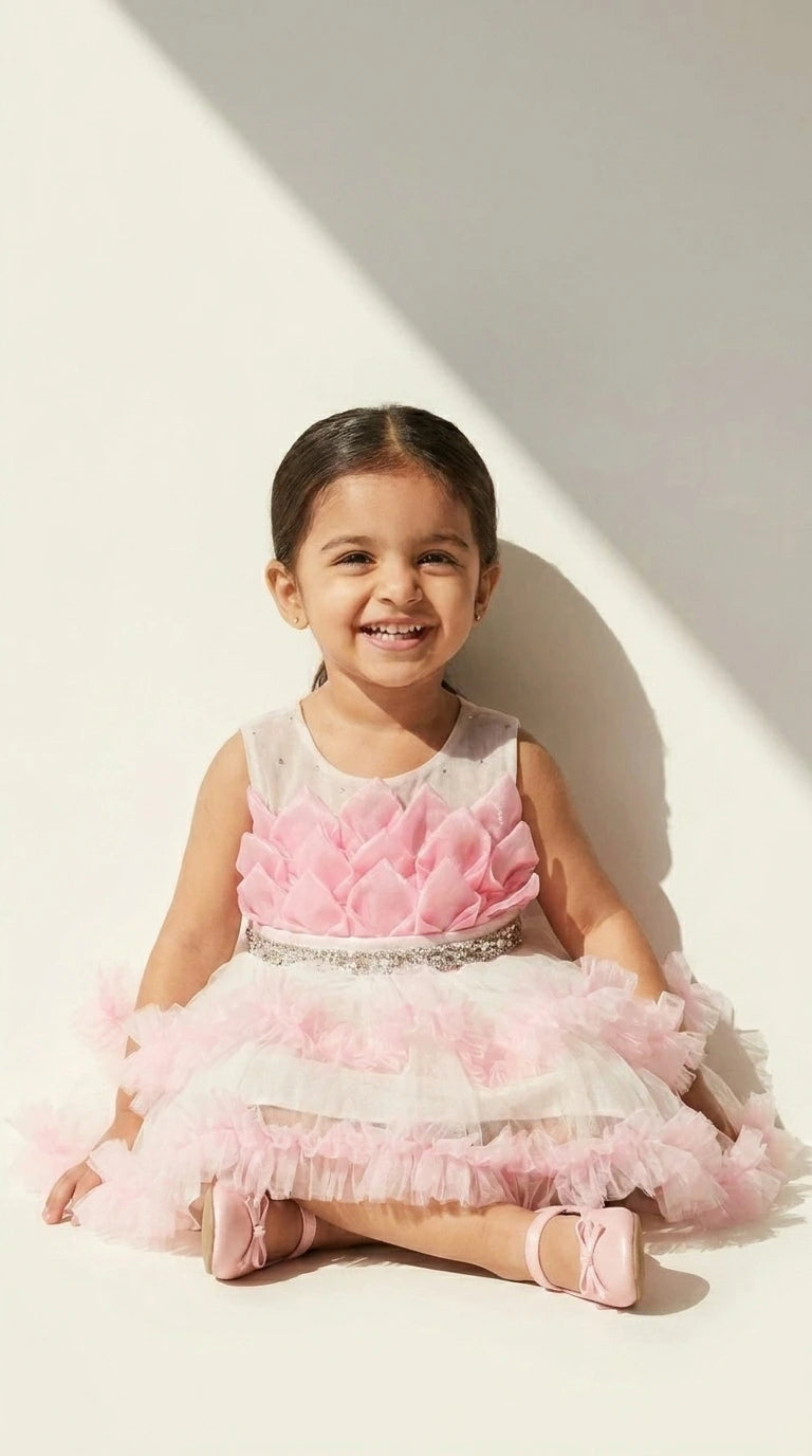 Blush Ruffle Party Dress