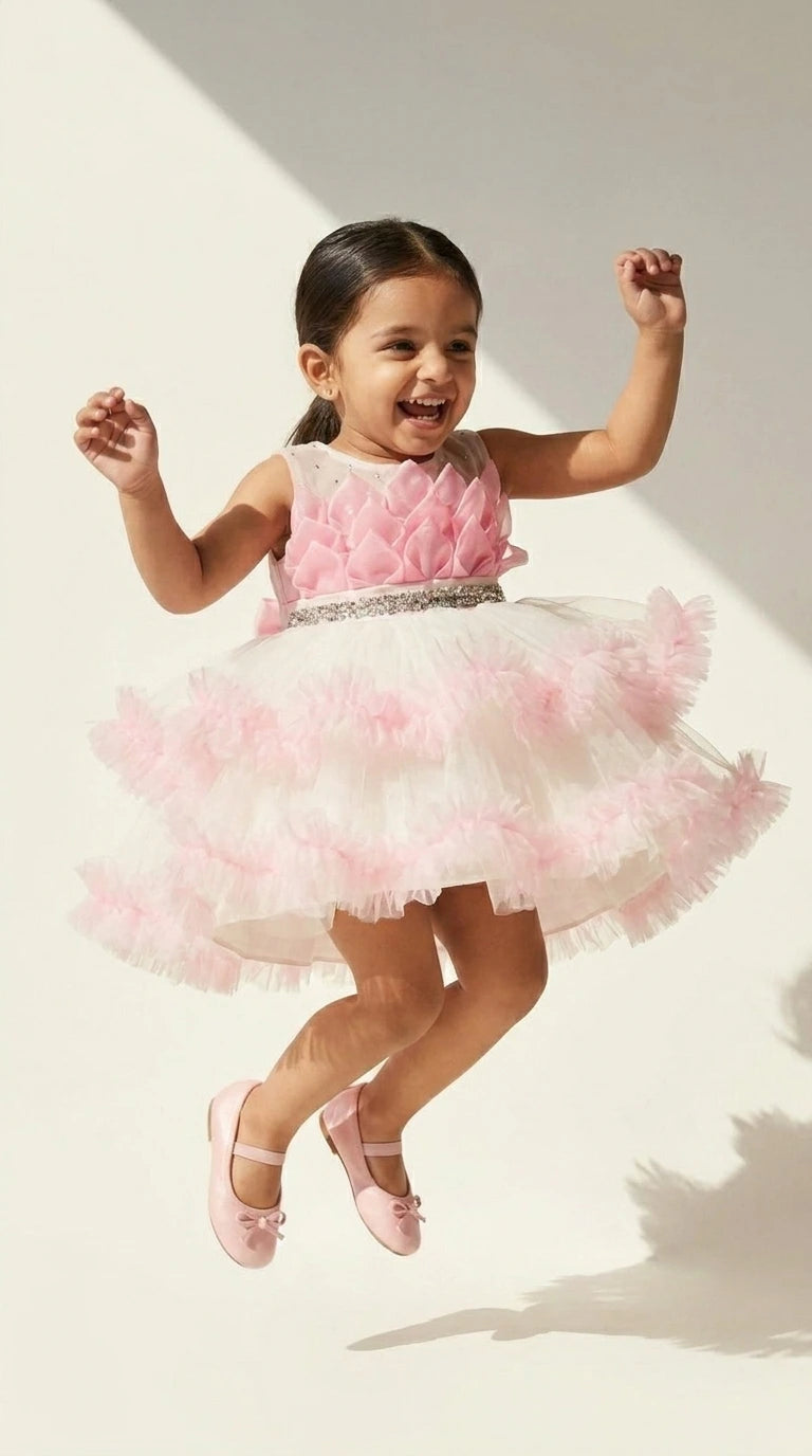 Blush Ruffle Party Dress