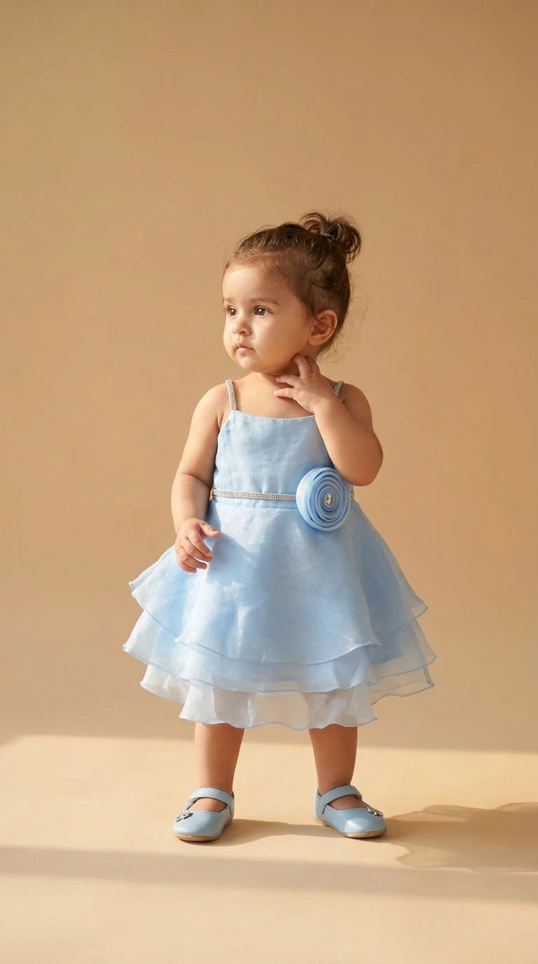 Sky Blue Layered Party Dress