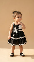 Black & White Floral Accent Dress