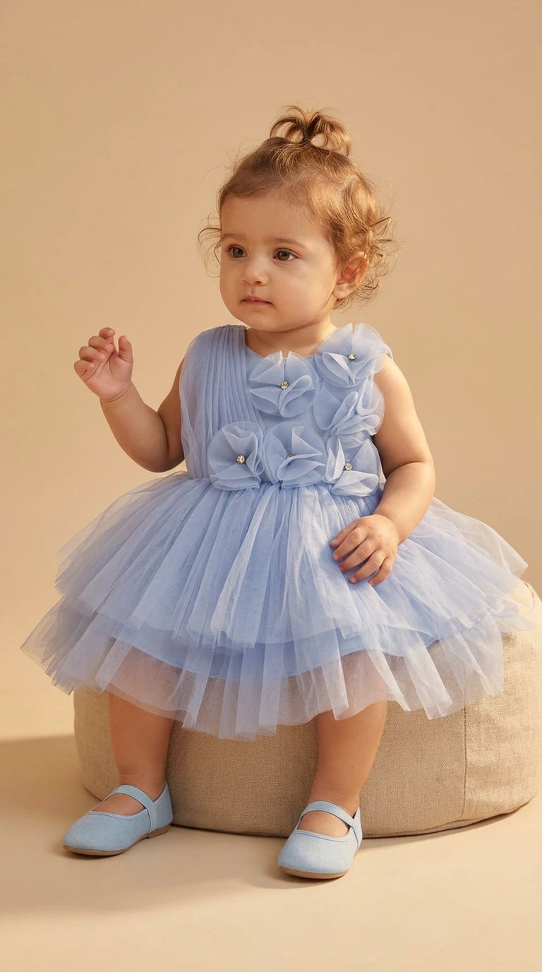 Sky Bloom Tutu Baby Dress