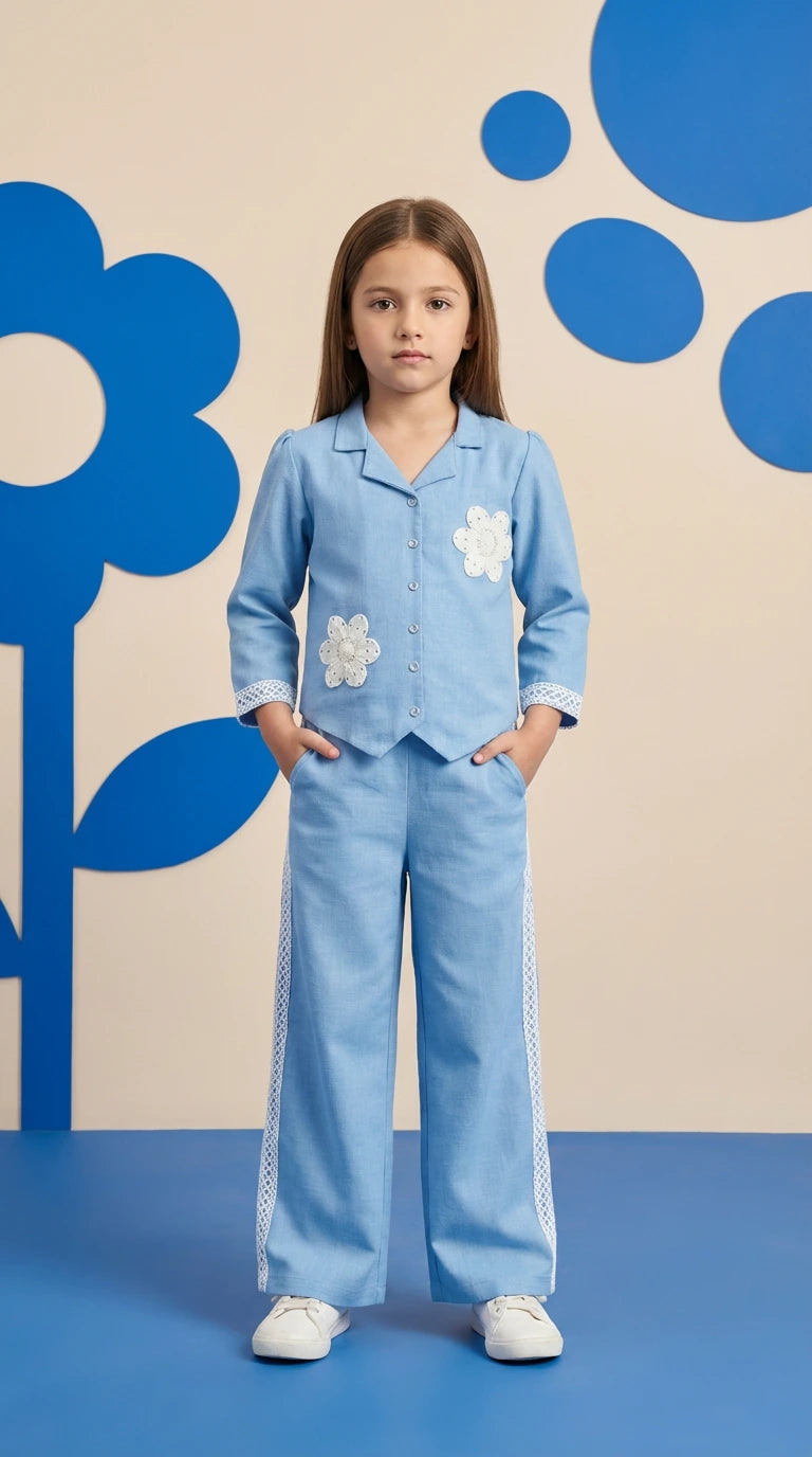 Blossom Breeze Girls Floral Co-Ord Set
