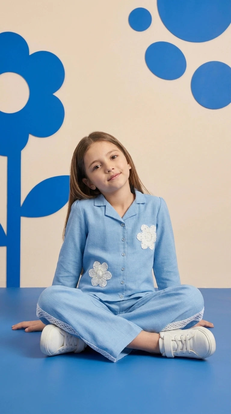 Blossom Breeze Girls Floral Co-Ord Set