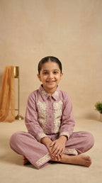Lavender Luxe Girls Embroidered Co-Ord Set