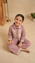 Lavender Luxe Girls Embroidered Co-Ord Set
