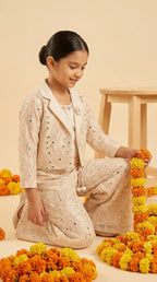 Royal Grace Girls Embellished Jacket & Palazzo Set