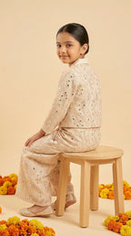 Royal Grace Girls Embellished Jacket & Palazzo Set