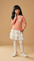 Peach Layered Skirt Set