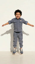 Charcoal Cord Shirt & Jogger Set