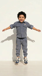Charcoal Cord Shirt & Jogger Set