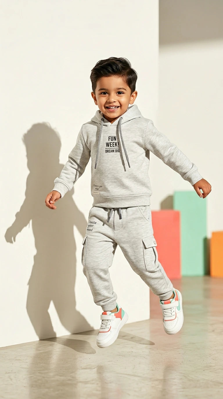 Grey Hoodie & Cargo Jogger Set