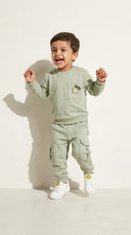 Sage Smile Sweatshirt & Cargo Joggers Set