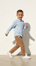Sky Blue Shirt & Khaki Trouser Set