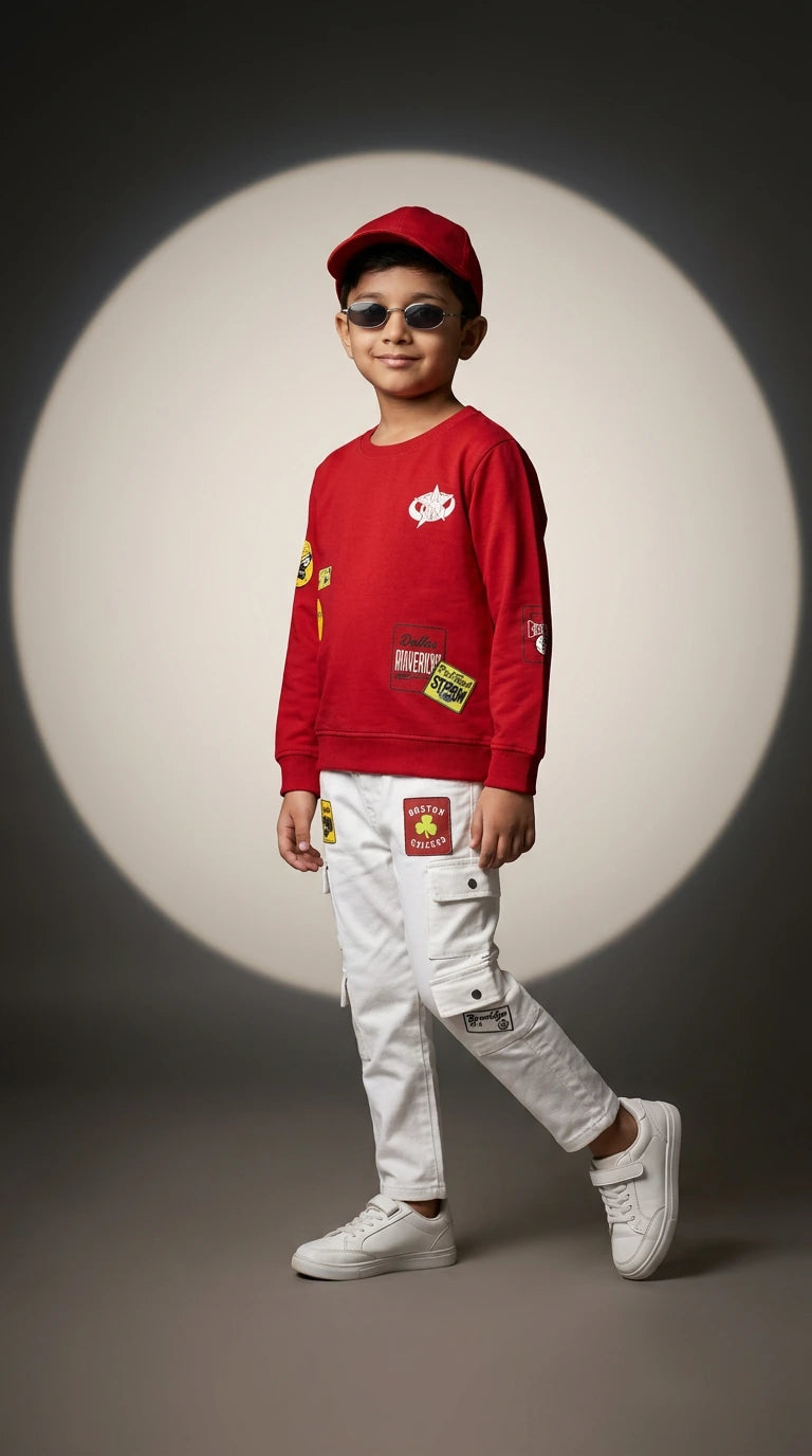 Urban Street Patch Sweatshirt Set