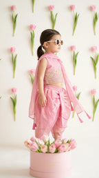 Pink Draped Indo-Western Set