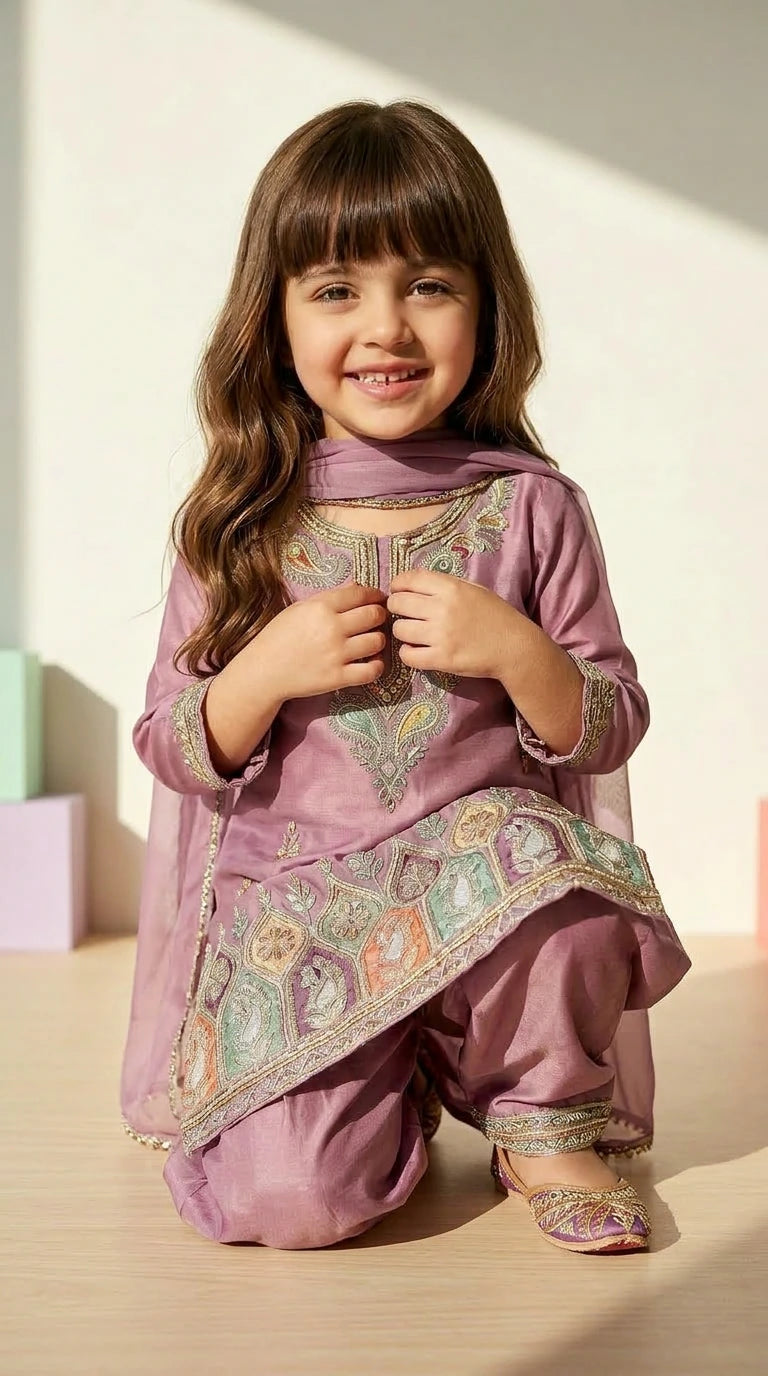 Blush Pink Embroidered Festive Suit Set