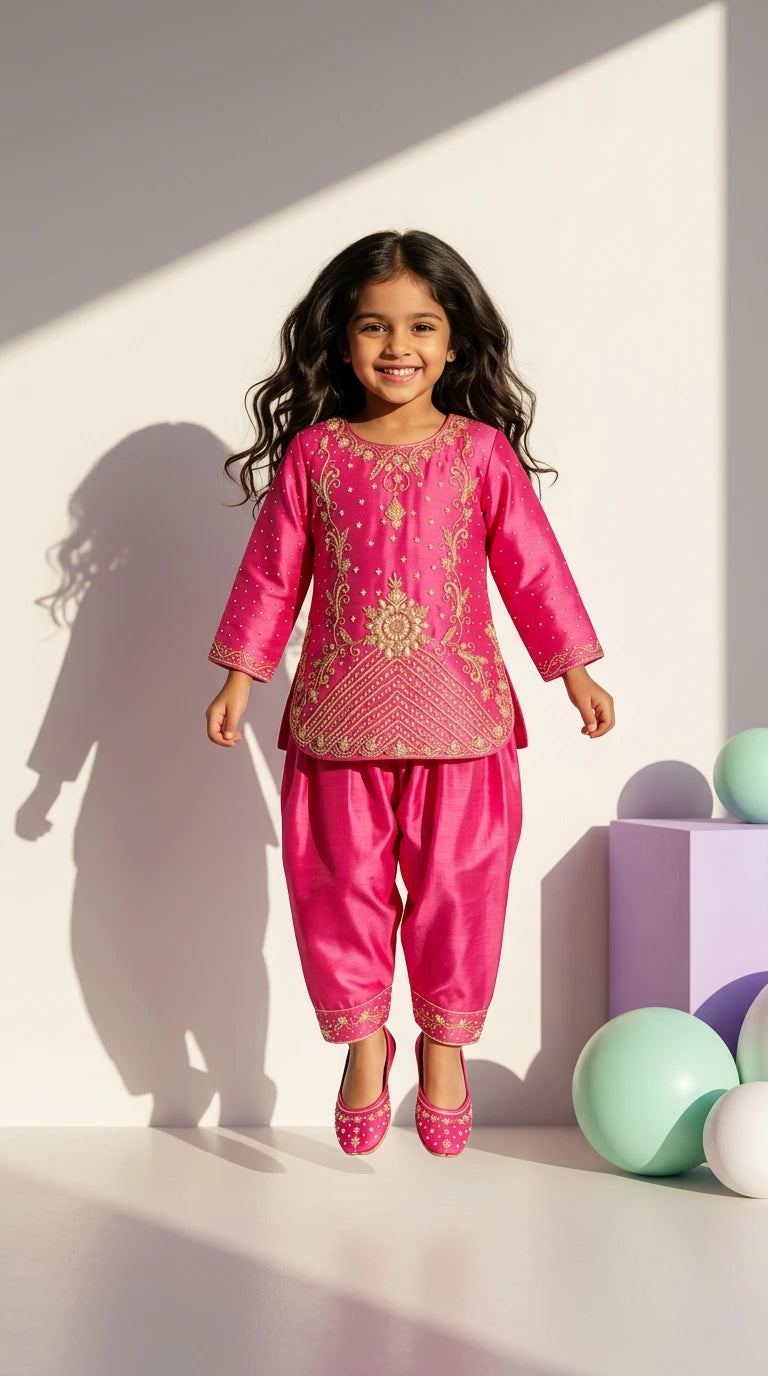 Pink Blossom Festive Kurta Set