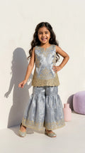 Silver Grace Embroidered Sharara Set