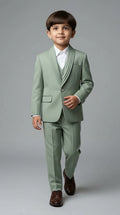Sage Elegance Boys Three-Piece Suit Set