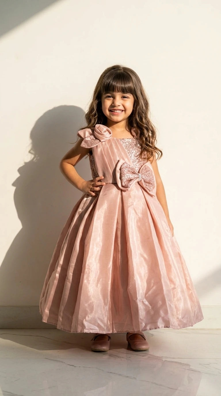 Rose Gold Bow Party Dress