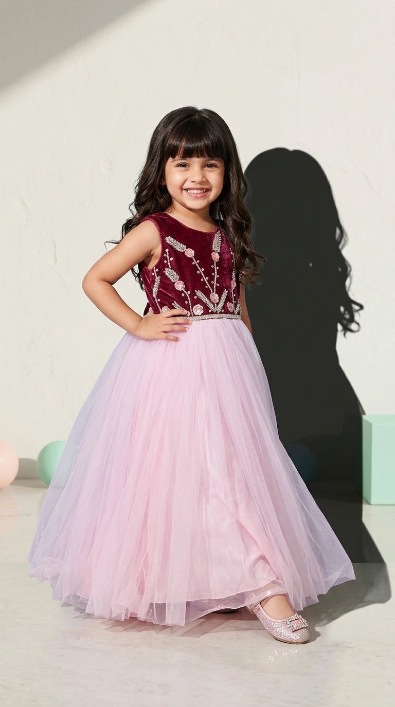 Wine Blush Princess Gown
