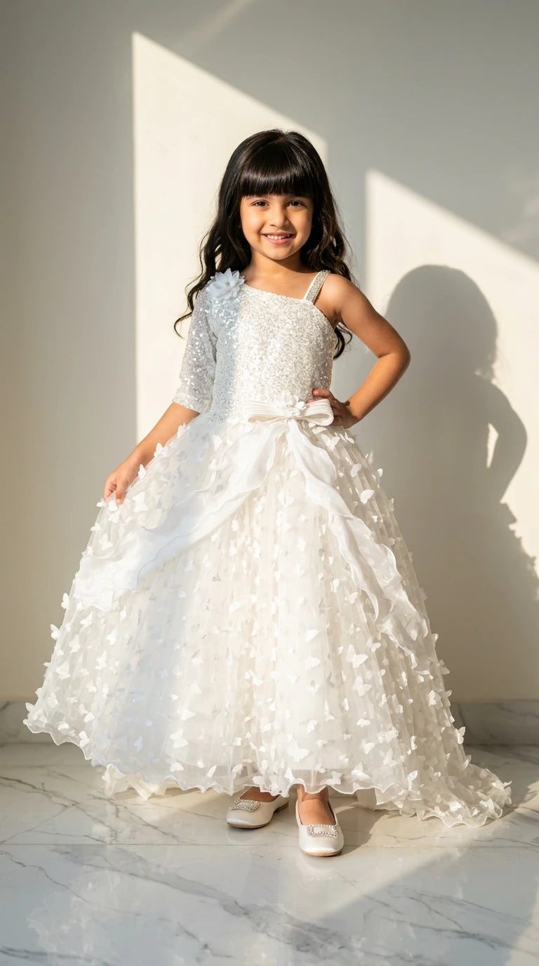 White Fairy Princess Couture Gown