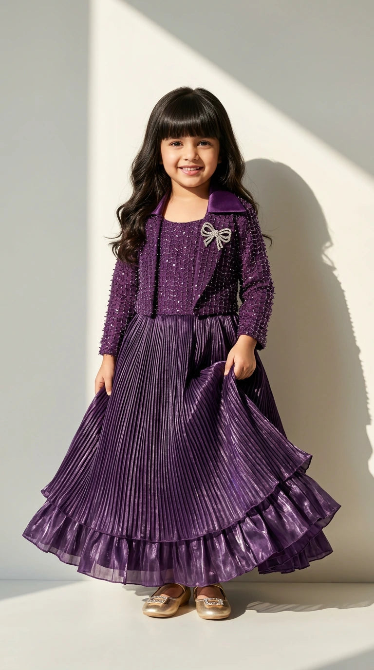 Royal Purple Layered Party Dress