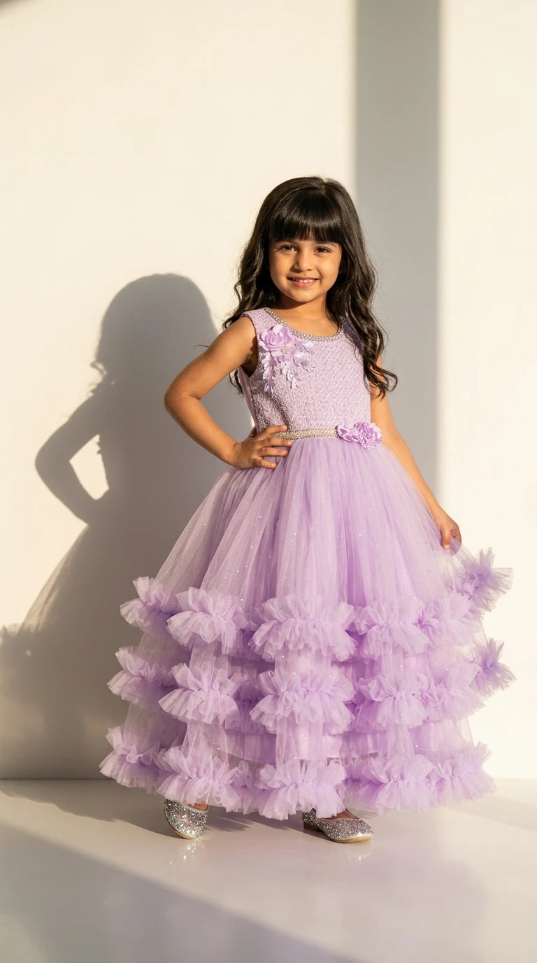 Lilac Fairy Ruffle Gown