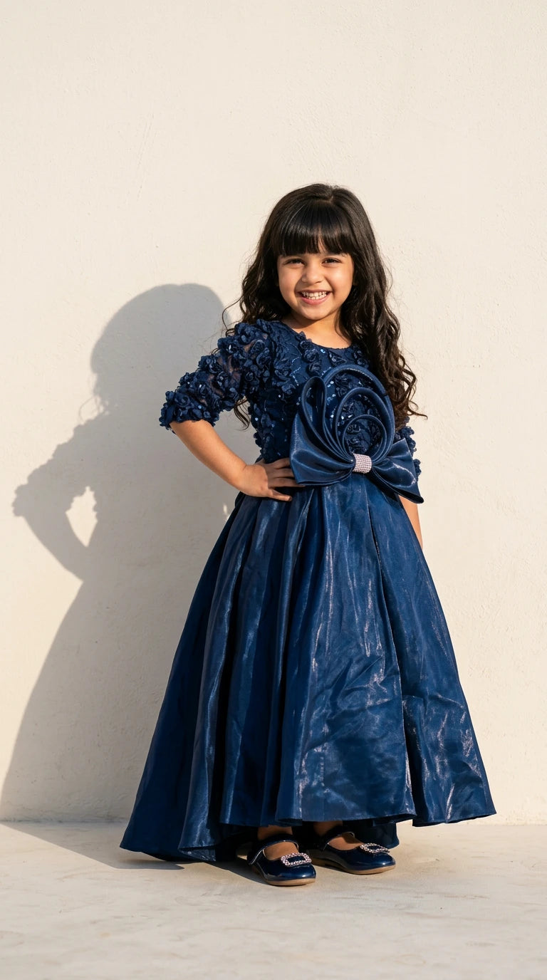 Midnight Bloom Princess Gown