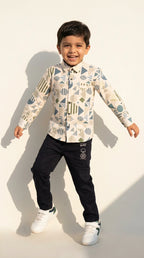 Geo Pop Printed Shirt Set