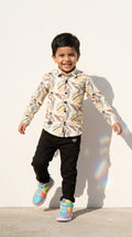Earth Tone Abstract Print Shirt Set