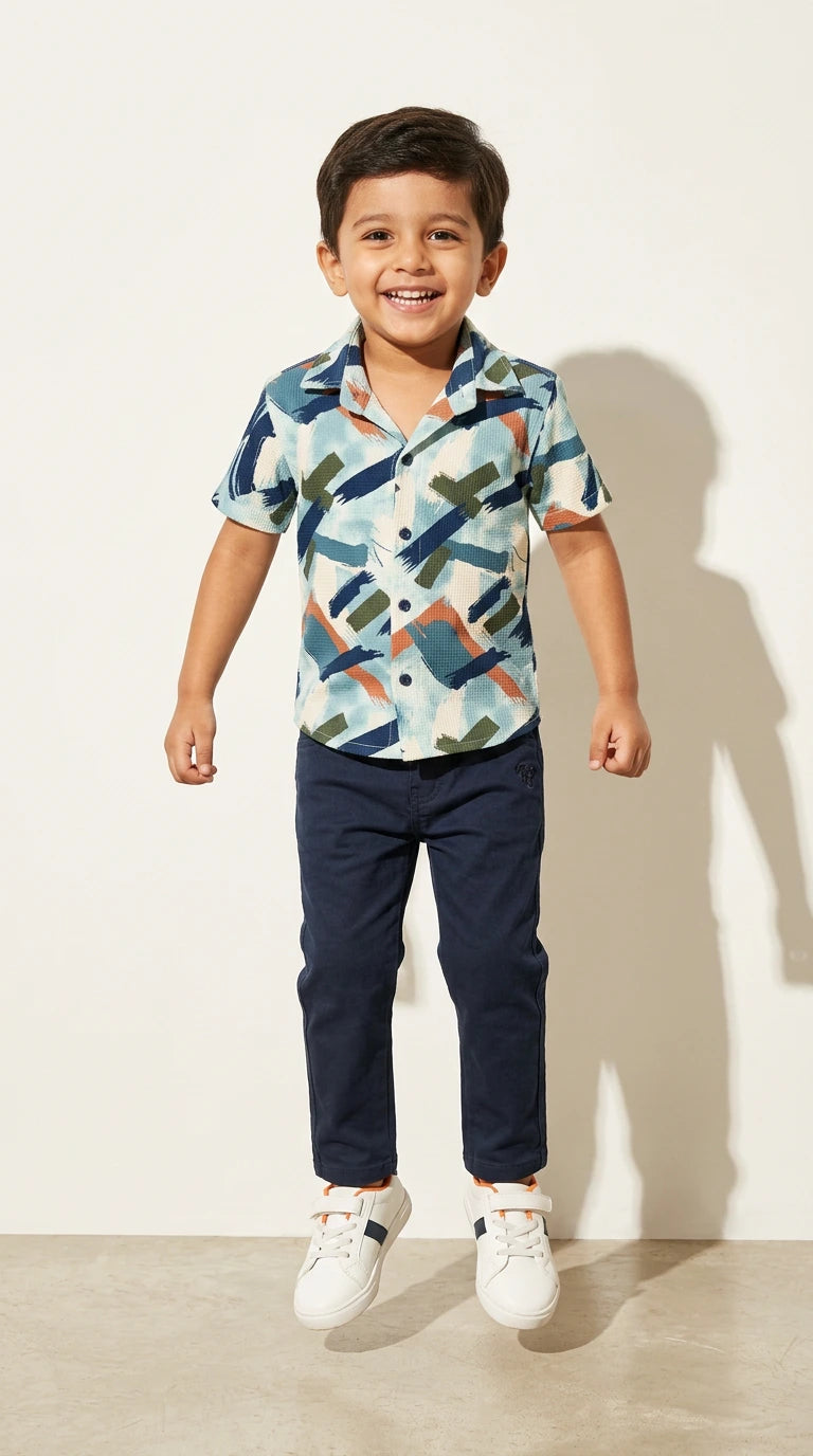 Abstract Summer Shirt Set