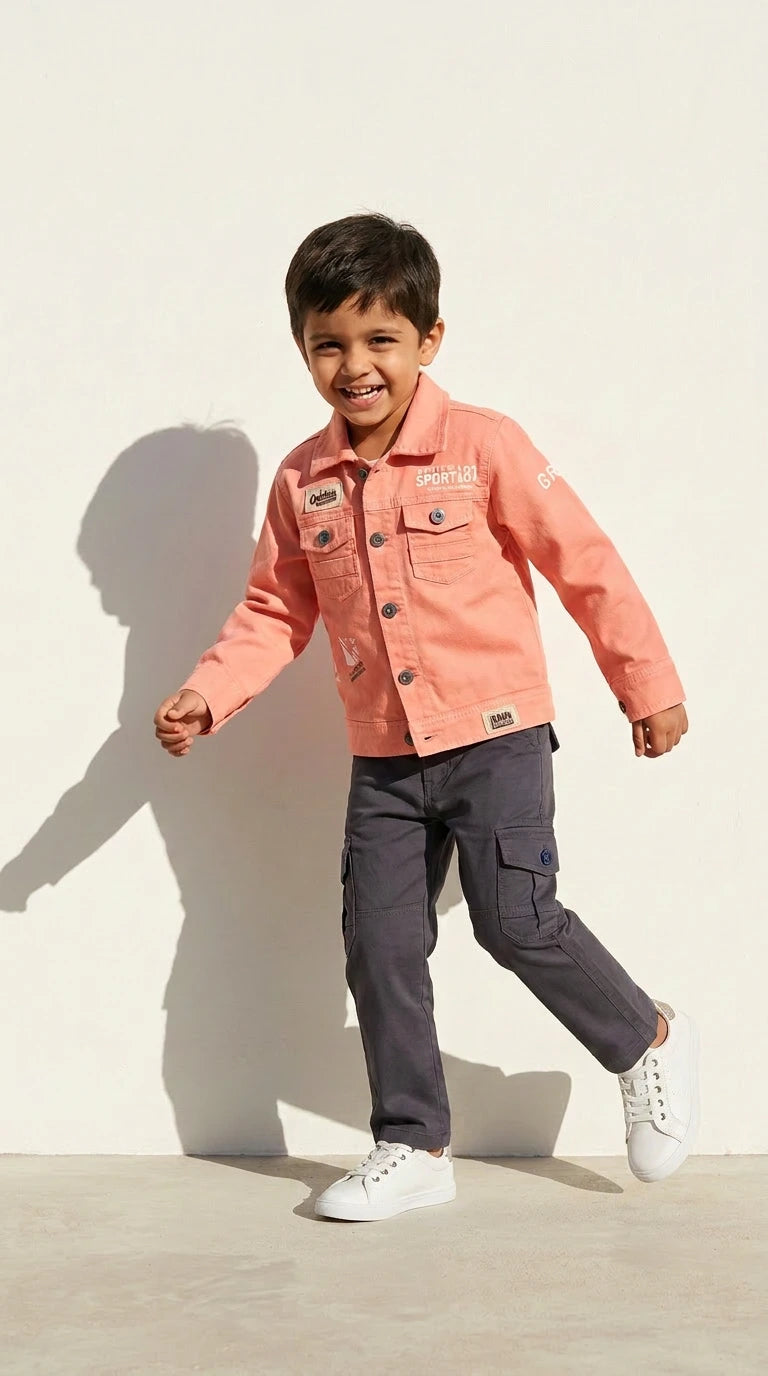 Trendsetter Denim Jacket & Cargo Pants Set