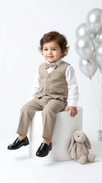 Classic Beige Waistcoat Suit