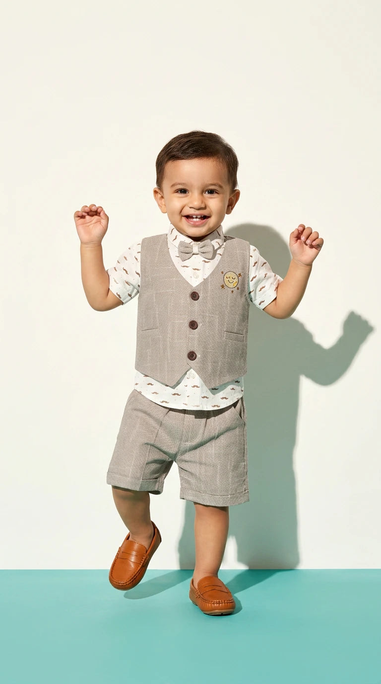 Classic Gentleman Waistcoat Set – Beige 🤎