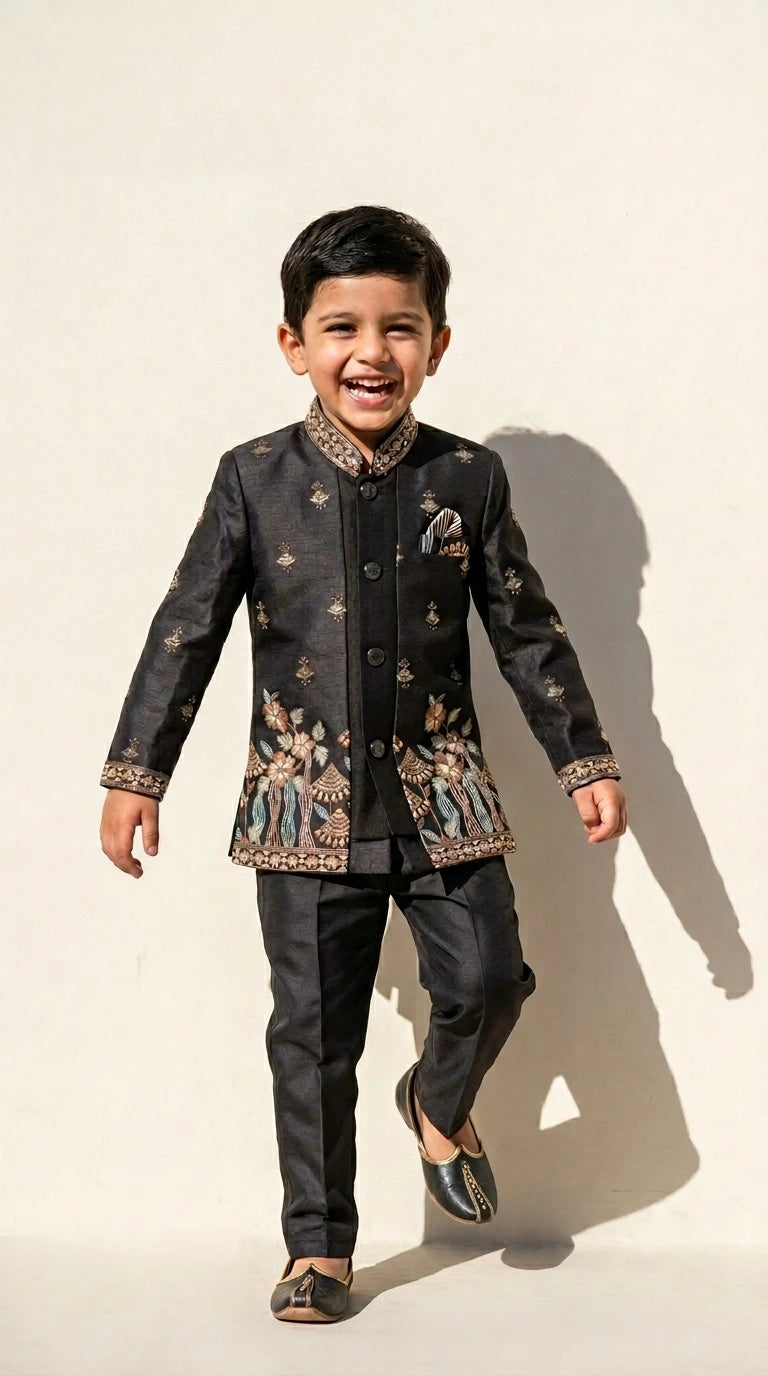 Heritage Black Indo-Western Set