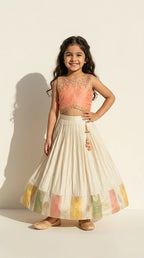 Peach & Ivory Pastel Lehenga Set