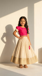 Hot Pink & Gold Lehenga Set