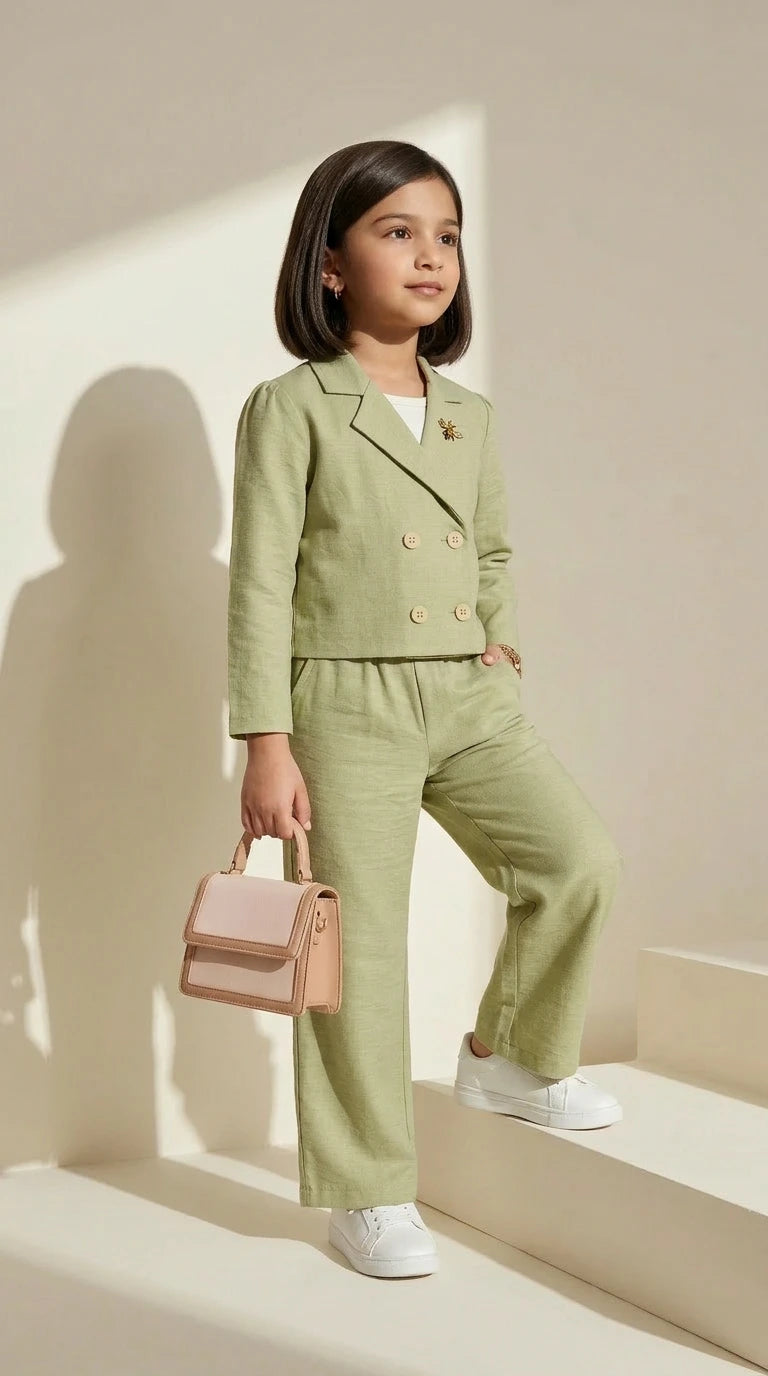 ETHNIA Elegant Sage Suit Set