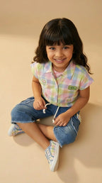 Pastel Check Casual Set