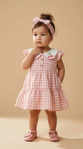 ETHNIA Pink Checks Dress