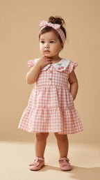 ETHNIA Pink Checks Dress
