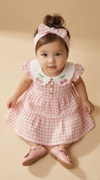 ETHNIA Pink Checks Dress