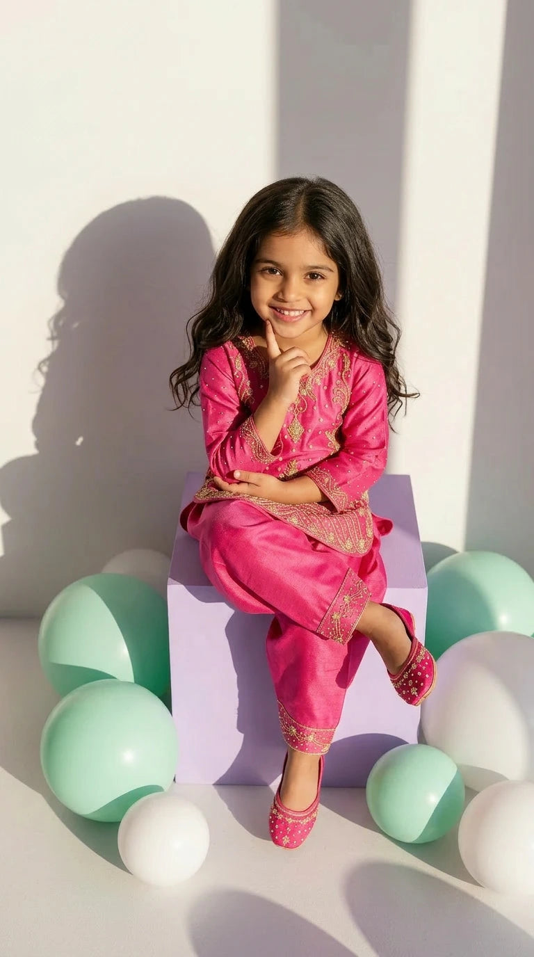 Pink Blossom Festive Kurta Set