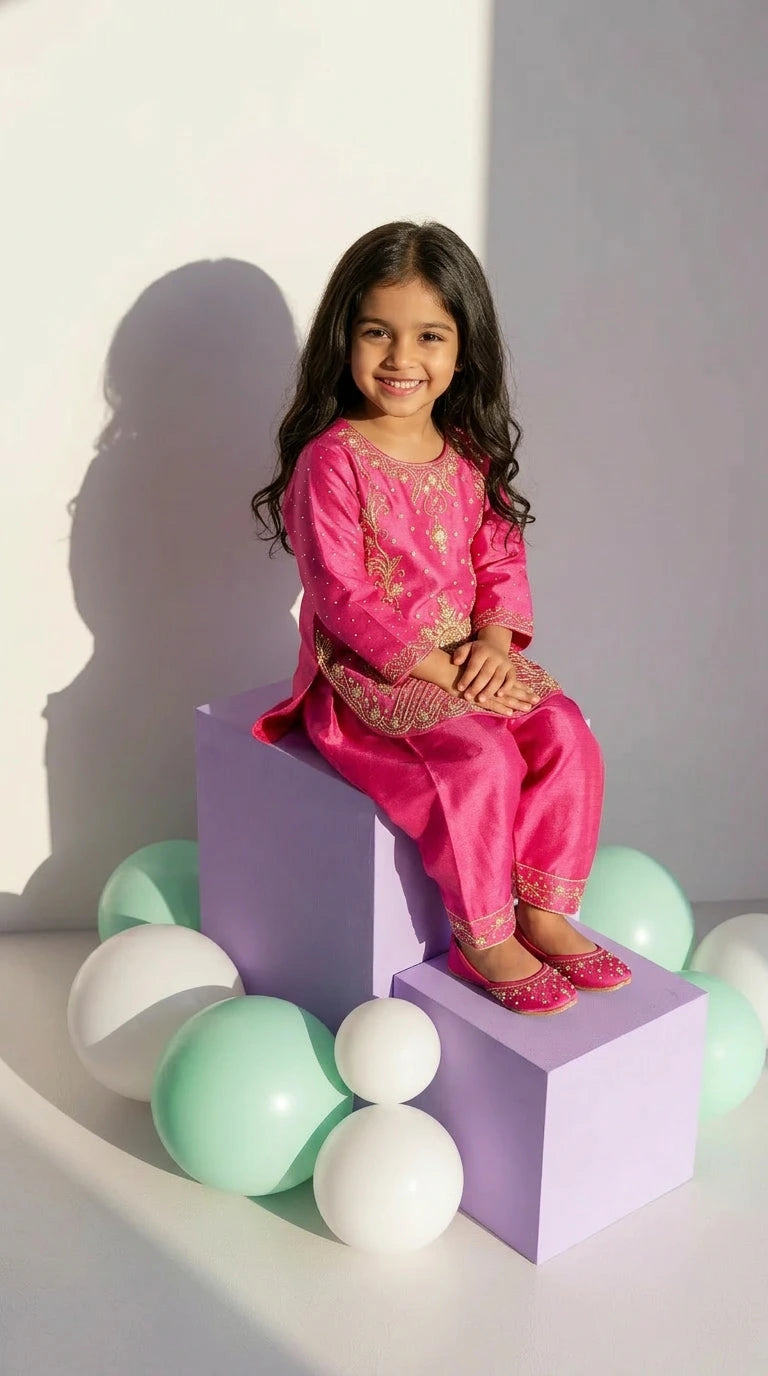 Pink Blossom Festive Kurta Set