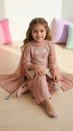 Blush Pearl Embroidered Palazzo Suit Set