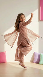 Blush Pearl Embroidered Palazzo Suit Set