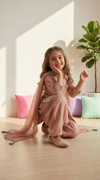 Blush Pearl Embroidered Palazzo Suit Set